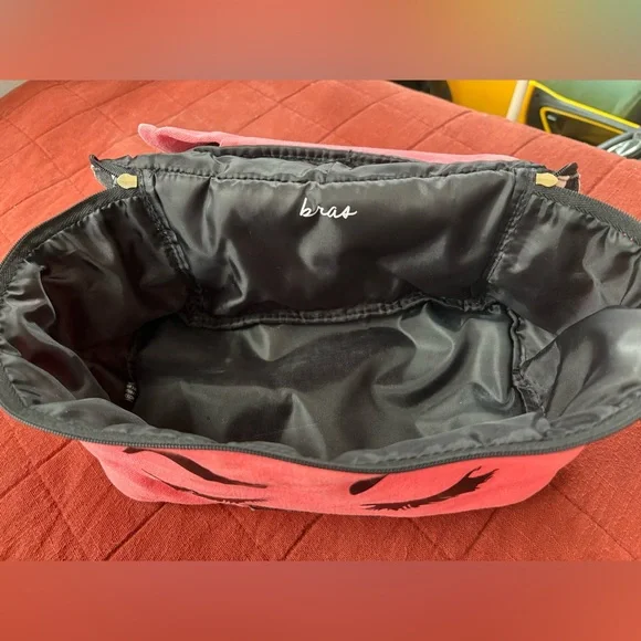 Victoria's Secret Pink and Black Cosmetic Bag/bra and panty bag - Picture 5 of 7